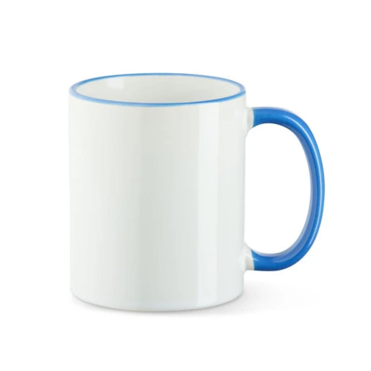 Tasse mit farbigem Rand & Henkel in Blau