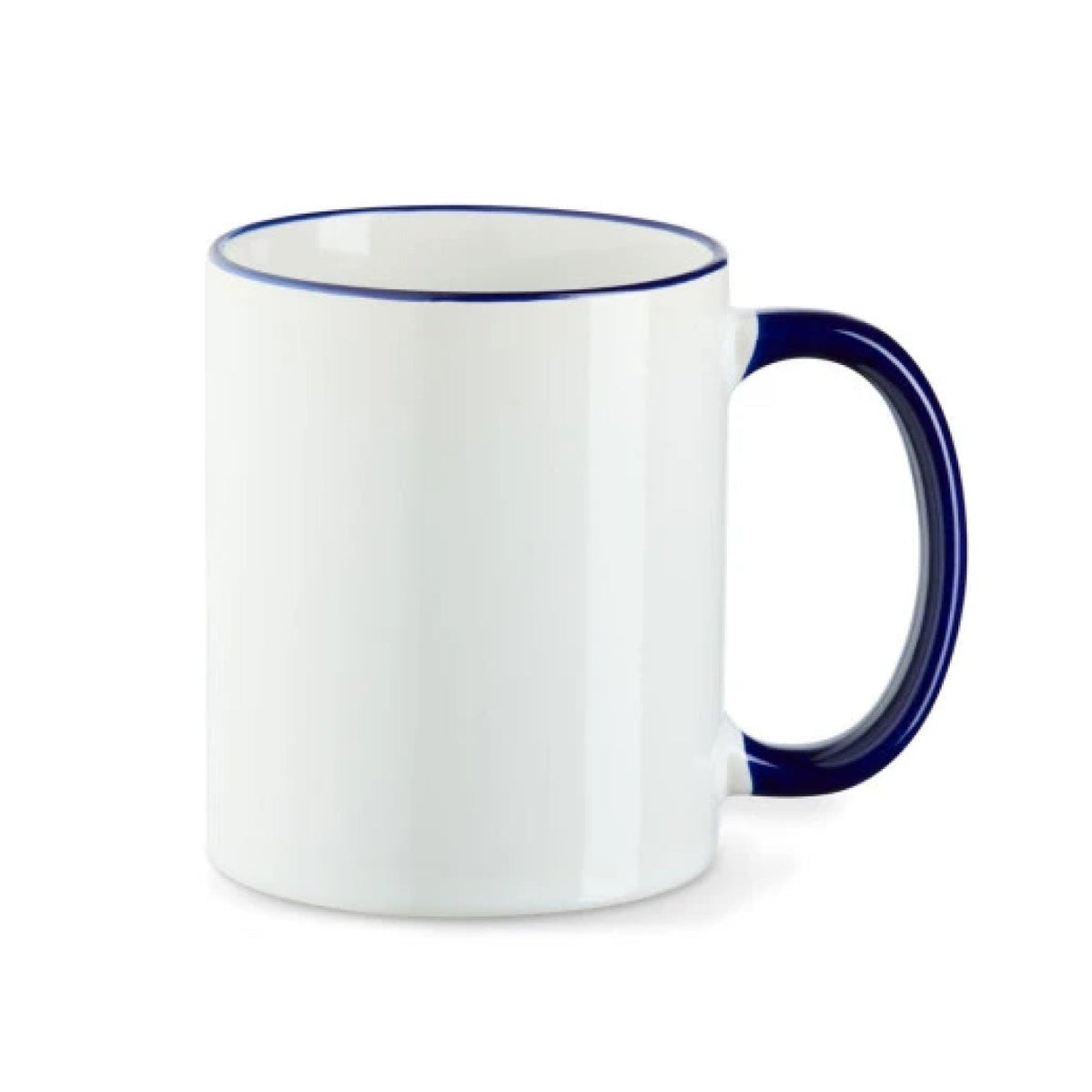 Tasse mit farbigem Rand & Henkel in Dunkelblau