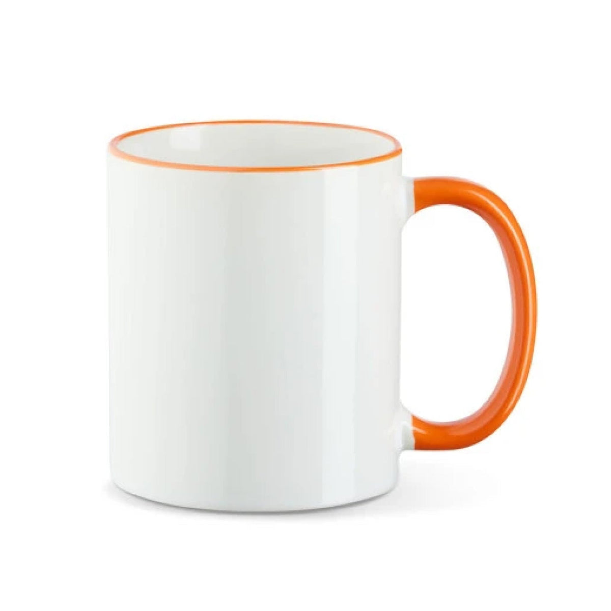 Tasse mit farbigem Rand & Henkel in Orange