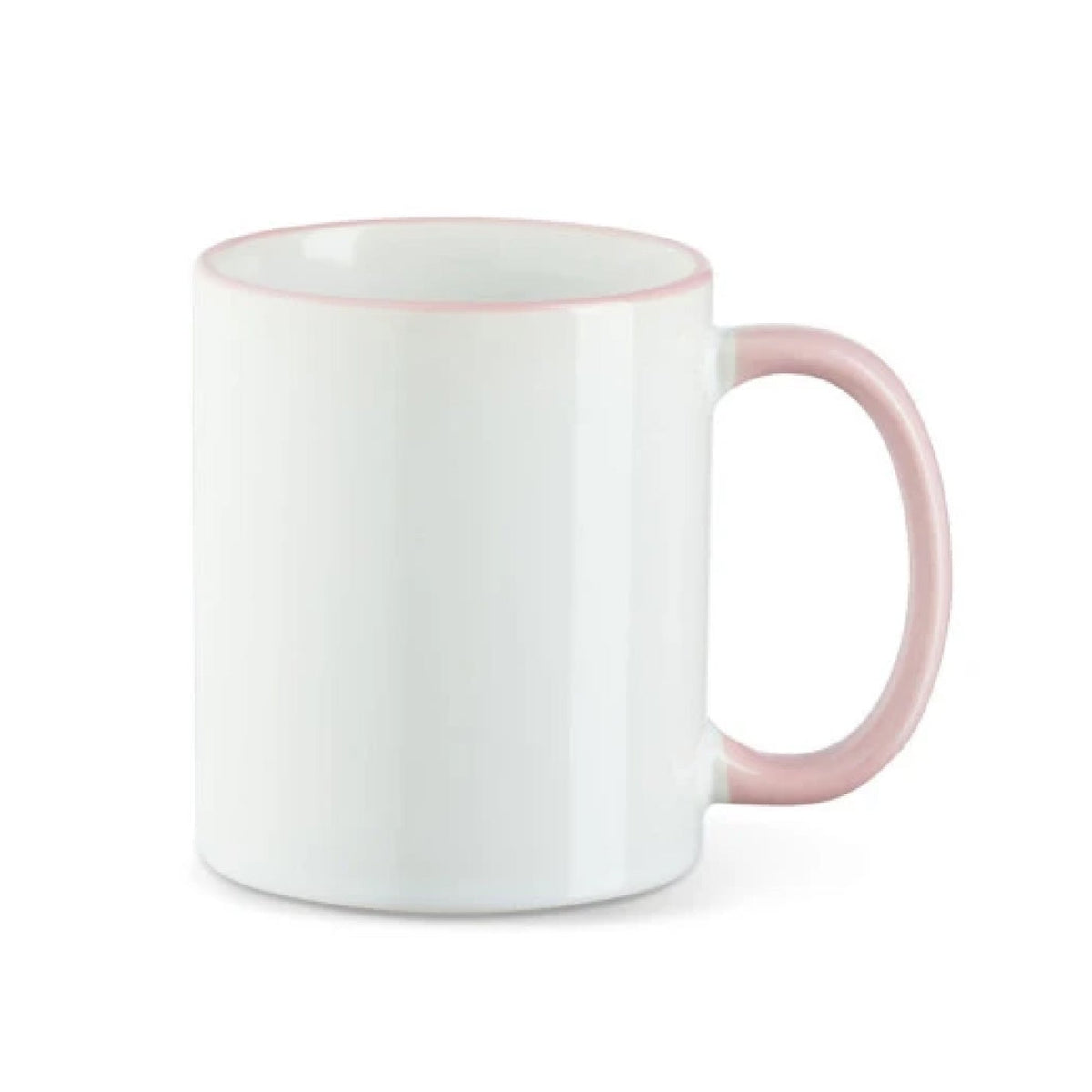 Tasse mit farbigem Rand & Henkel in Rosa