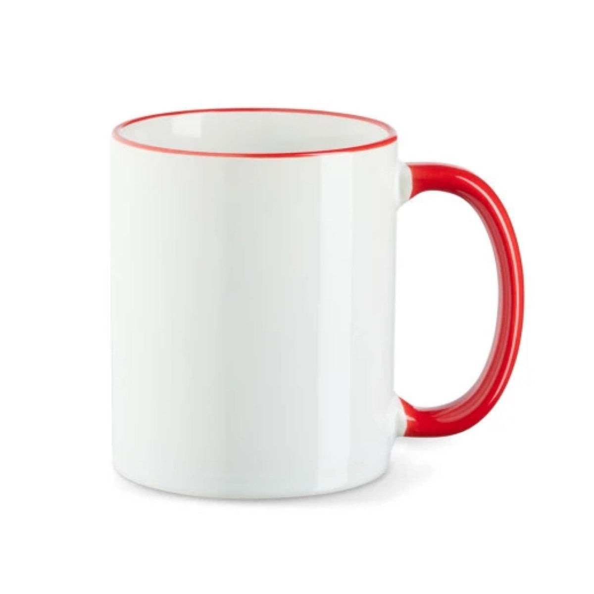 Tasse mit farbigem Rand & Henkel in Rot